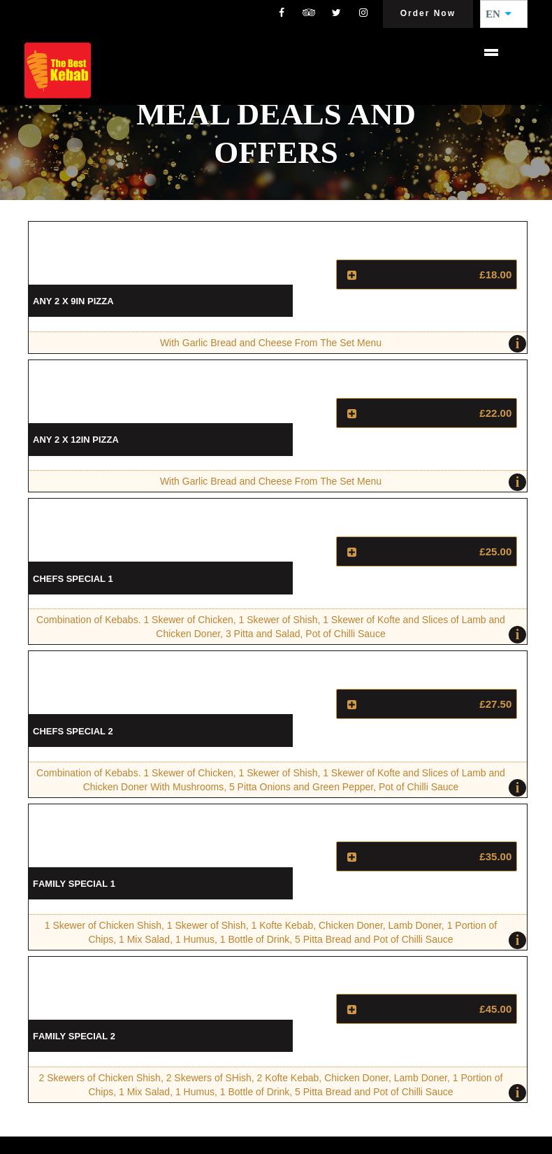 Best Kebab Bexleyheath Menu