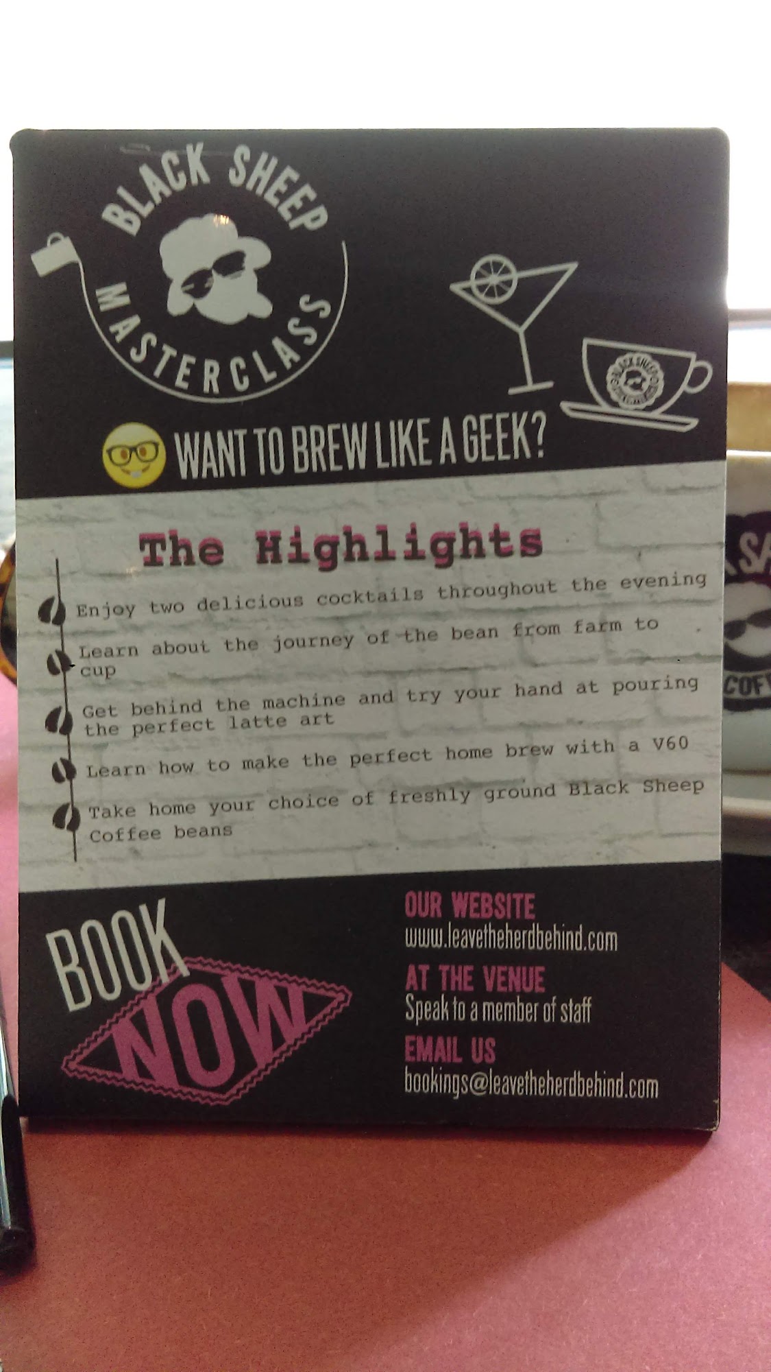 Black Sheep Coffee & Cocktails Menu