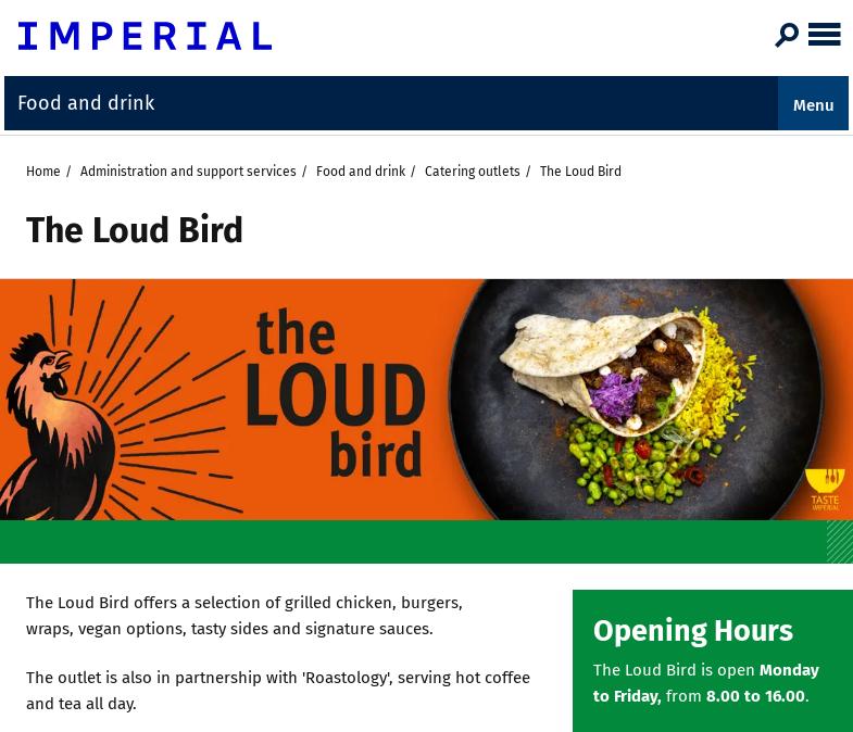 Imperial College Library Cafe Menu