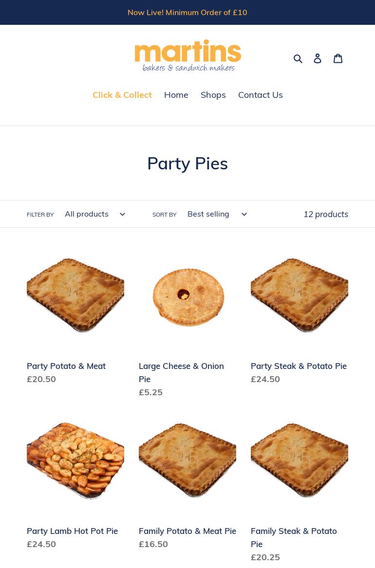 Martins Bakers & Sandwich Makers Menu