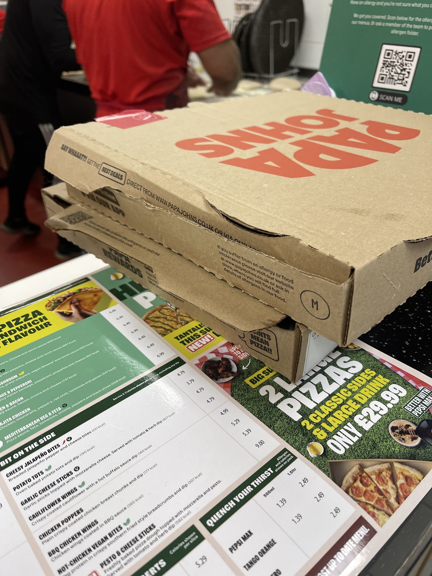 Papa Johns Pizza Menu