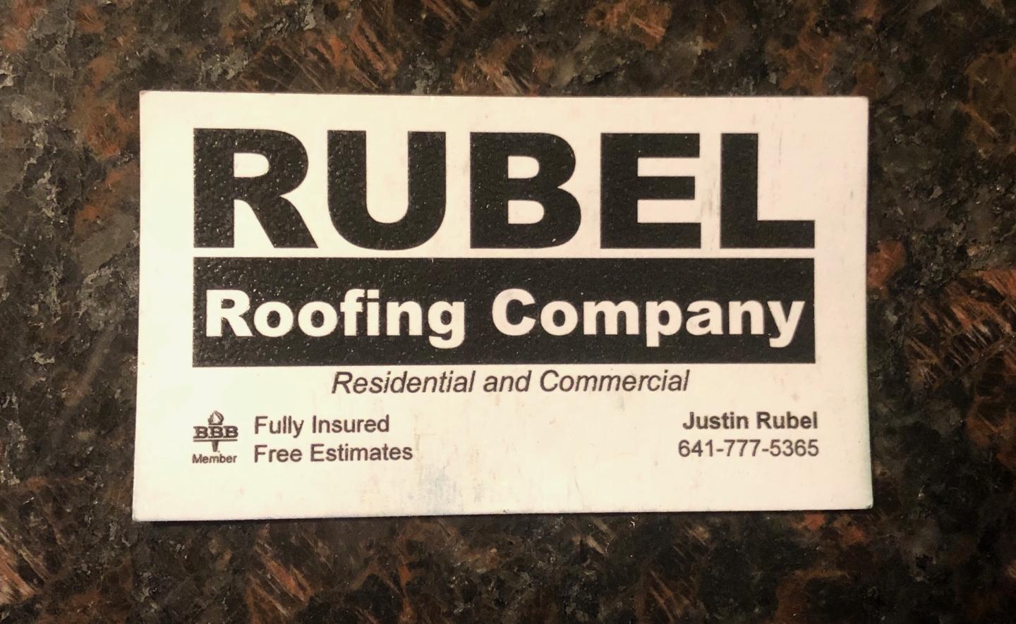 Rubel Roofing Company 302 17th Ave W, Albia Iowa 52531
