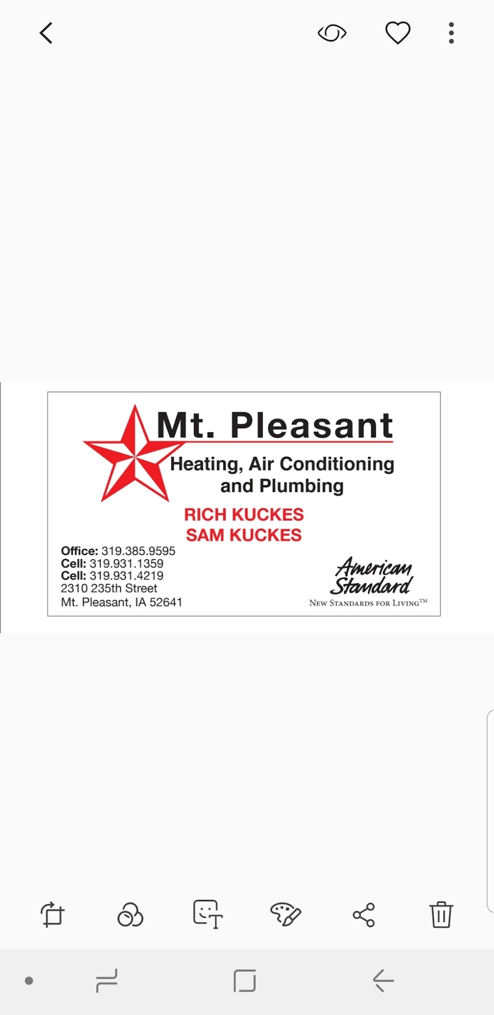 Mt Pleasant Heating Air Conditioning and plumbing. 2310 235th St, Mt Pleasant Iowa 52641