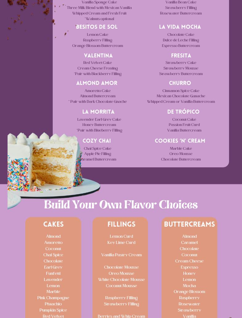Dulce Baking Co Menu