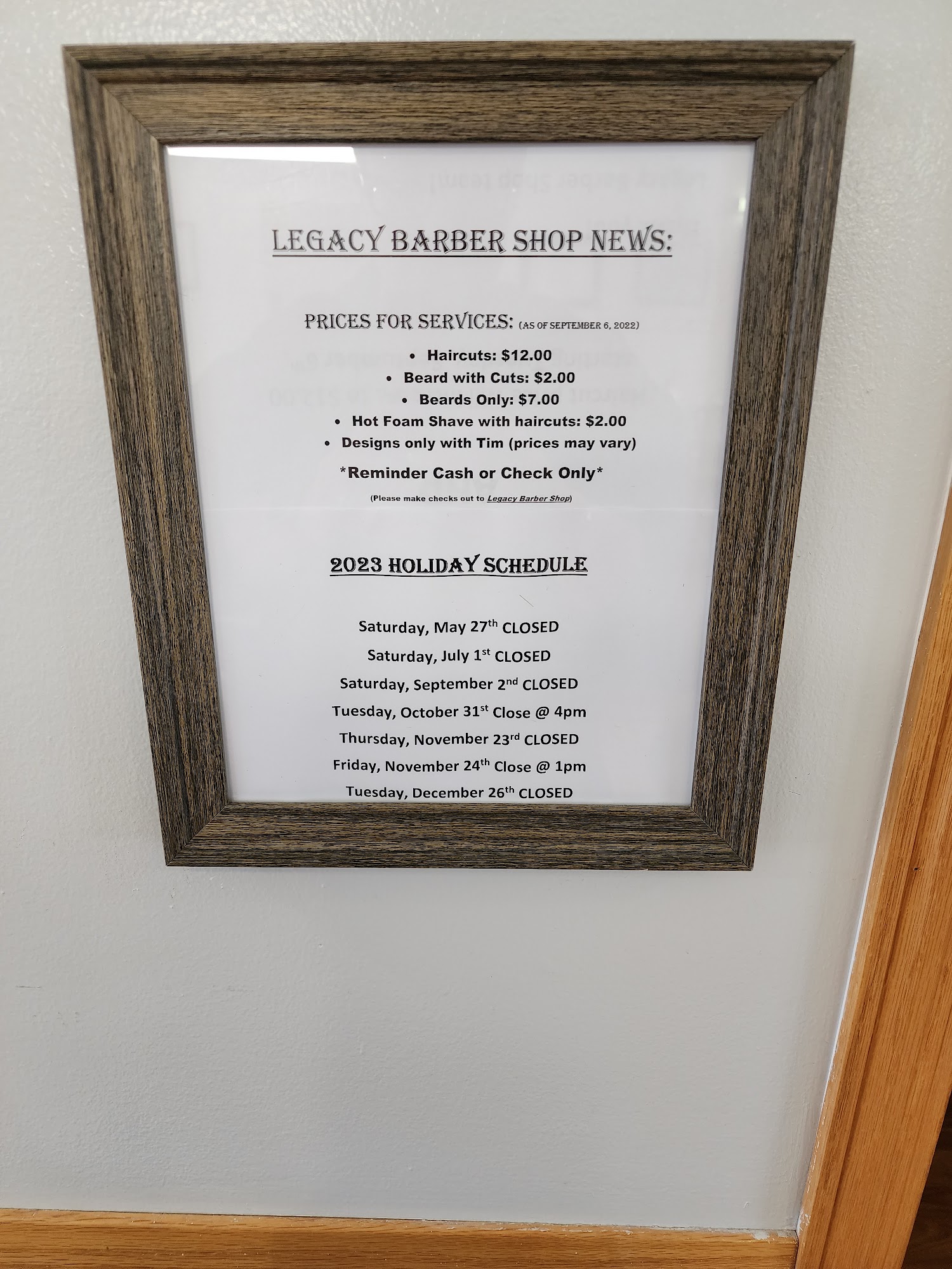 Legacy Barber Shop 3828 S Lafayette Ave, Bartonville Illinois 61607