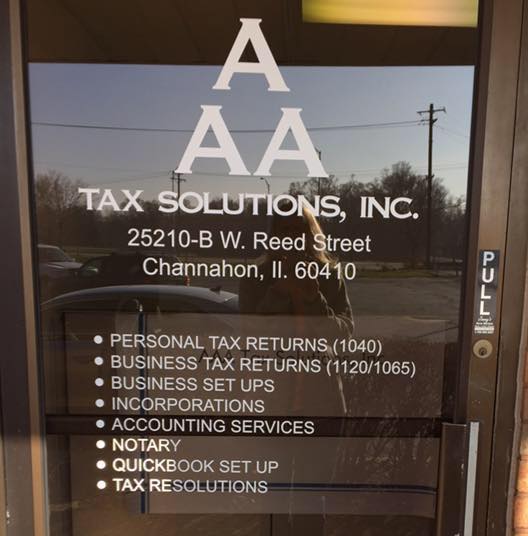 AAA Tax Solutions Inc 25210-B W Reed St, Channahon Illinois 60410