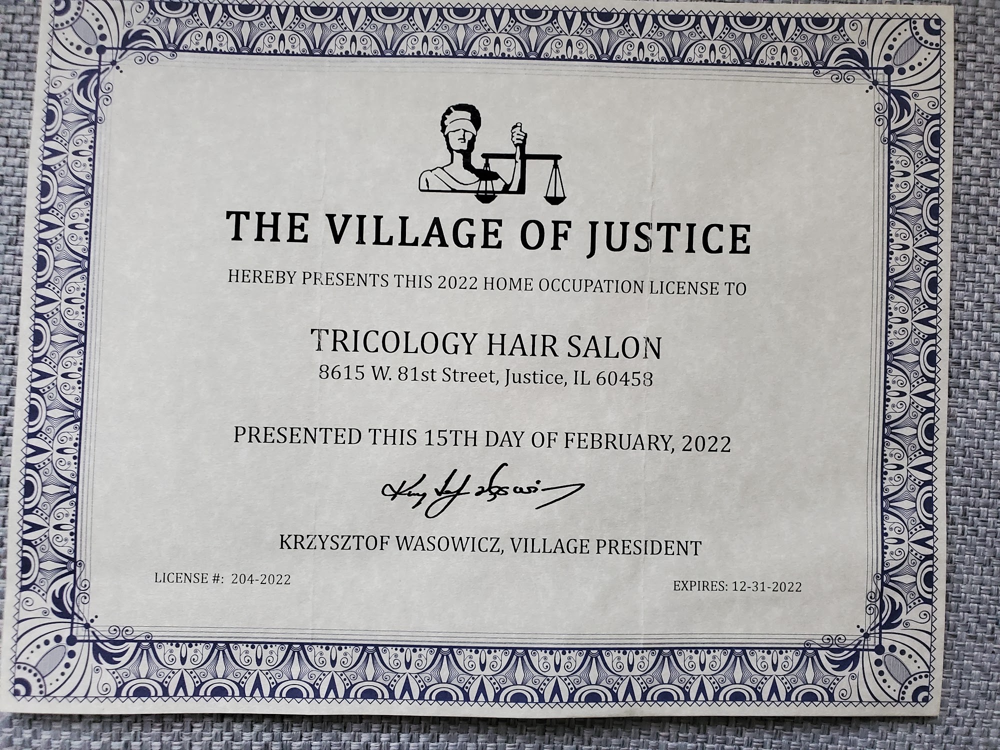 Tricology Hair Salon 8615 W 81st St, Justice Illinois 60458