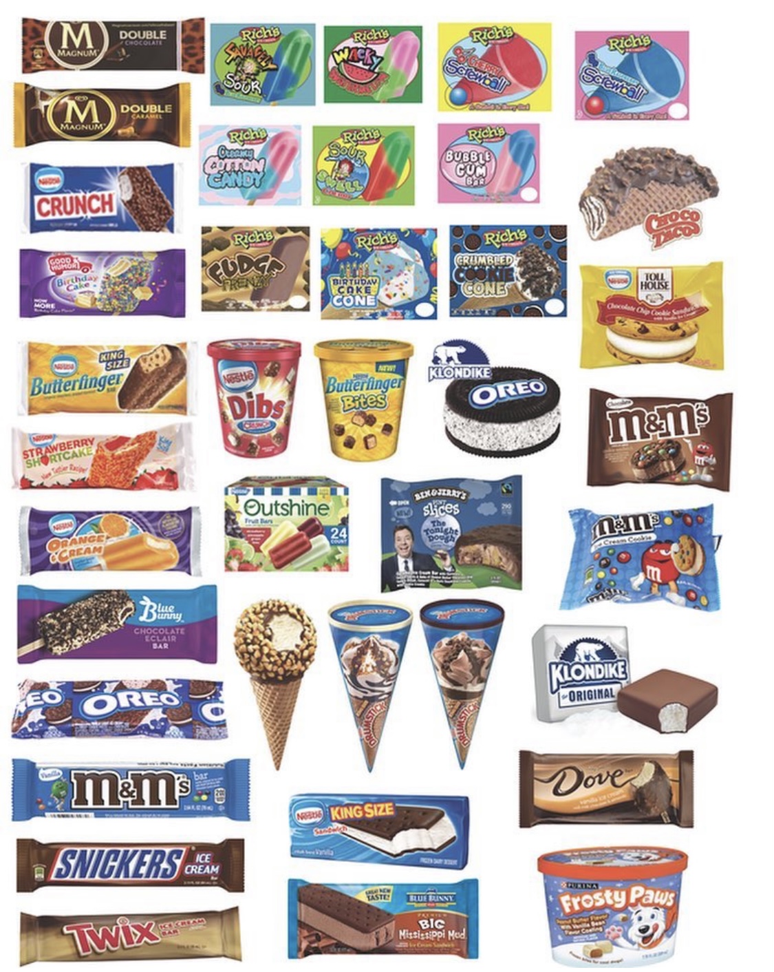 Danny Ice Cream Truck Menu