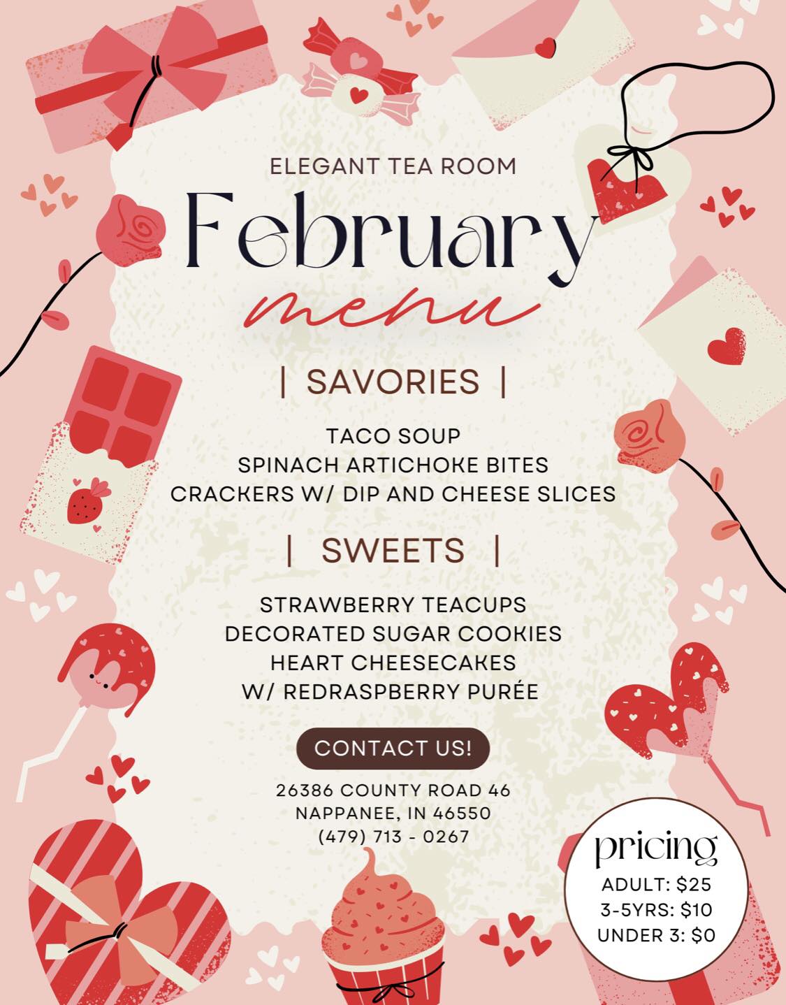 Elegant Tea Room Menu