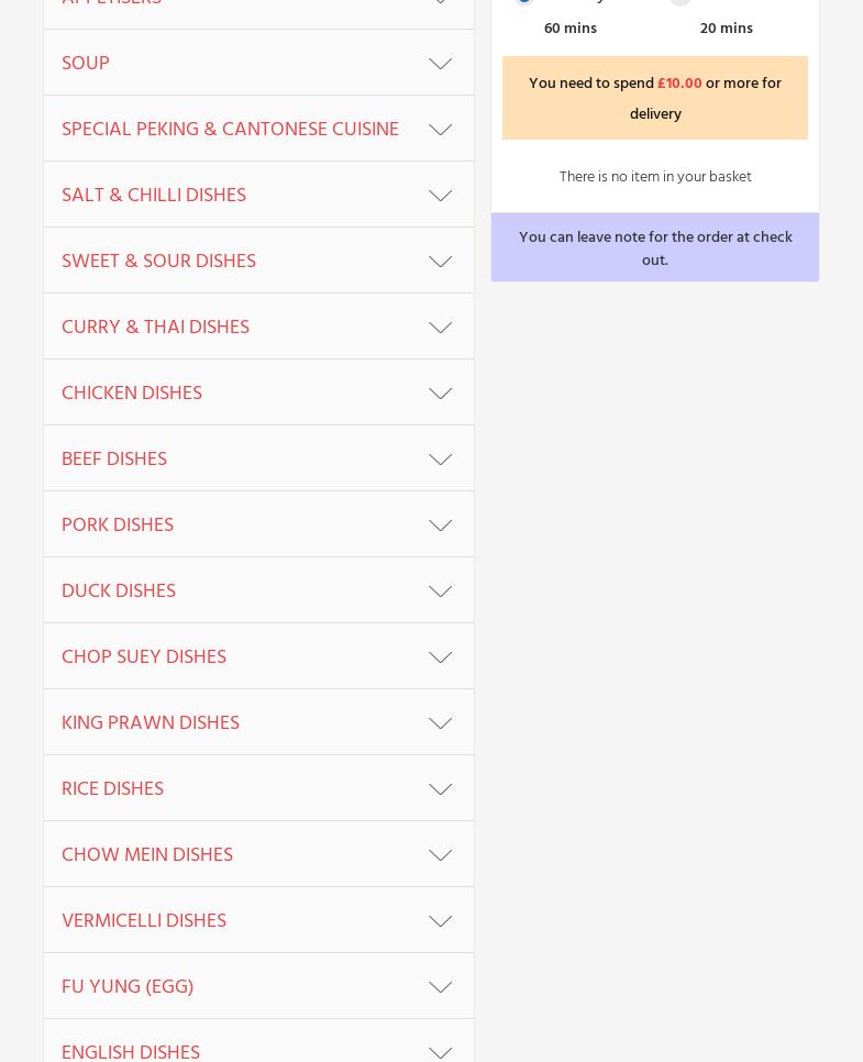 May King Menu
