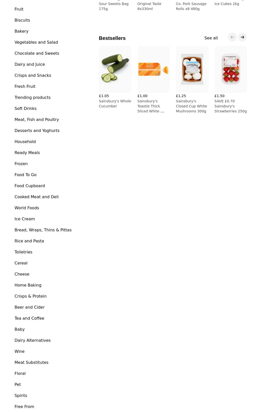 Sainsbury's Café Menu