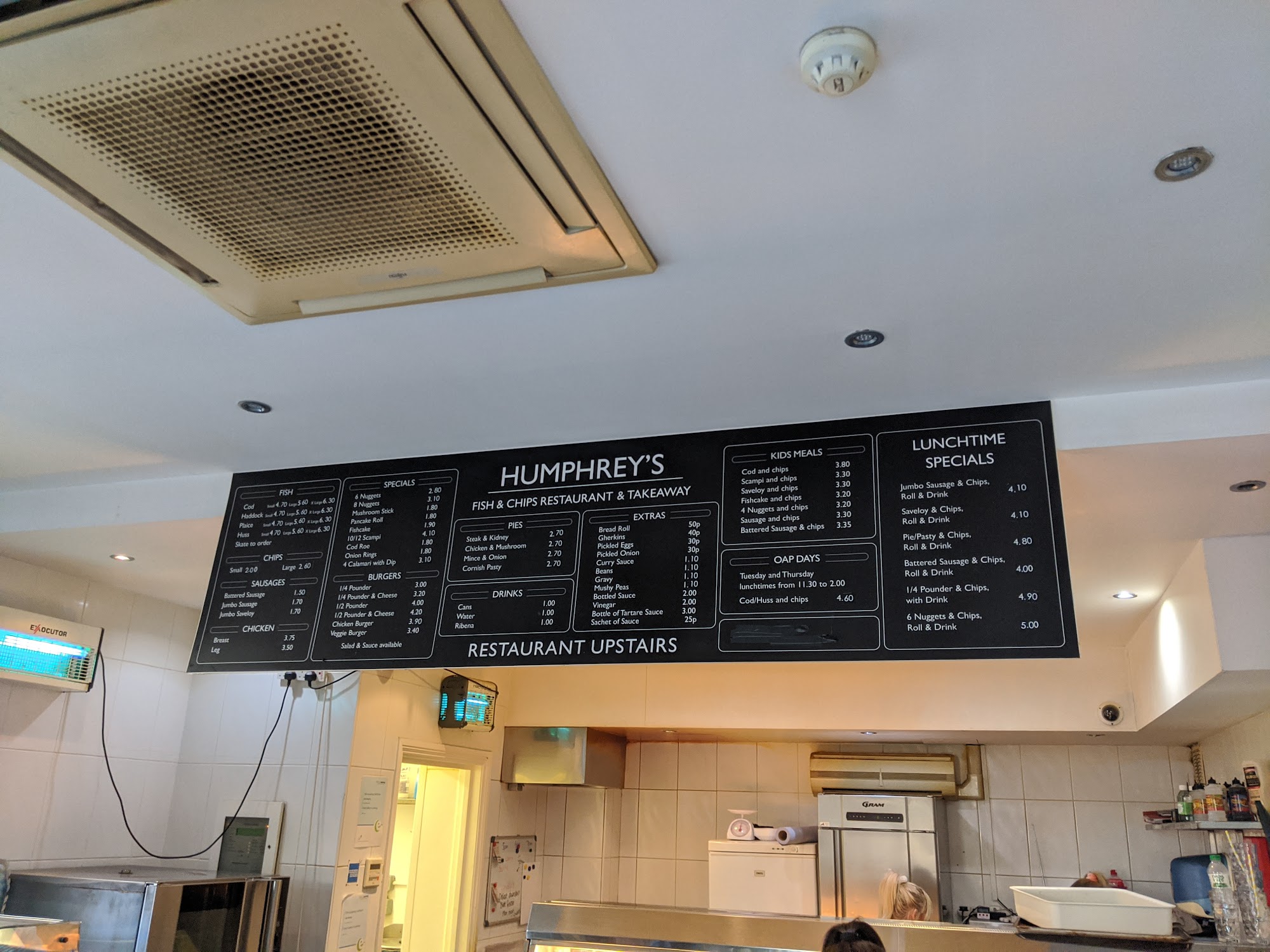 Humphreys of kings hill Menu