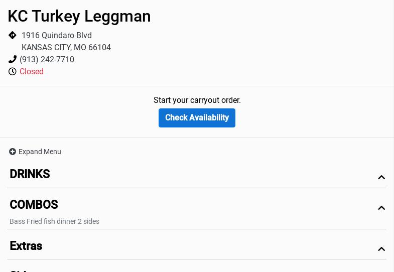 KC TurkeyLeggman Menu