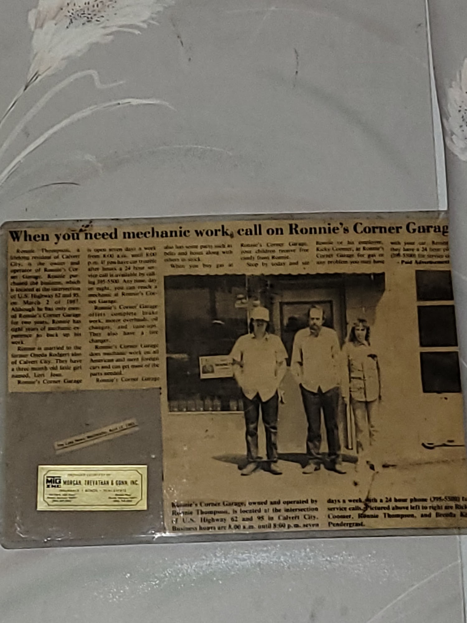 Ronnie's Corner Garage 21 2nd Ave SE, Calvert City Kentucky 42029