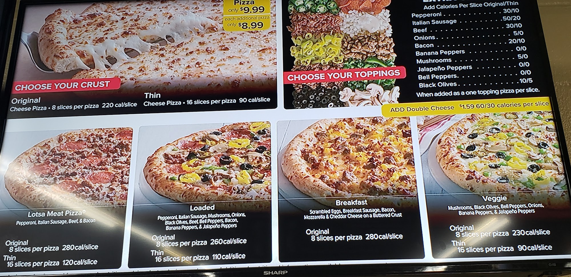 Hunt Brothers Pizza Menu