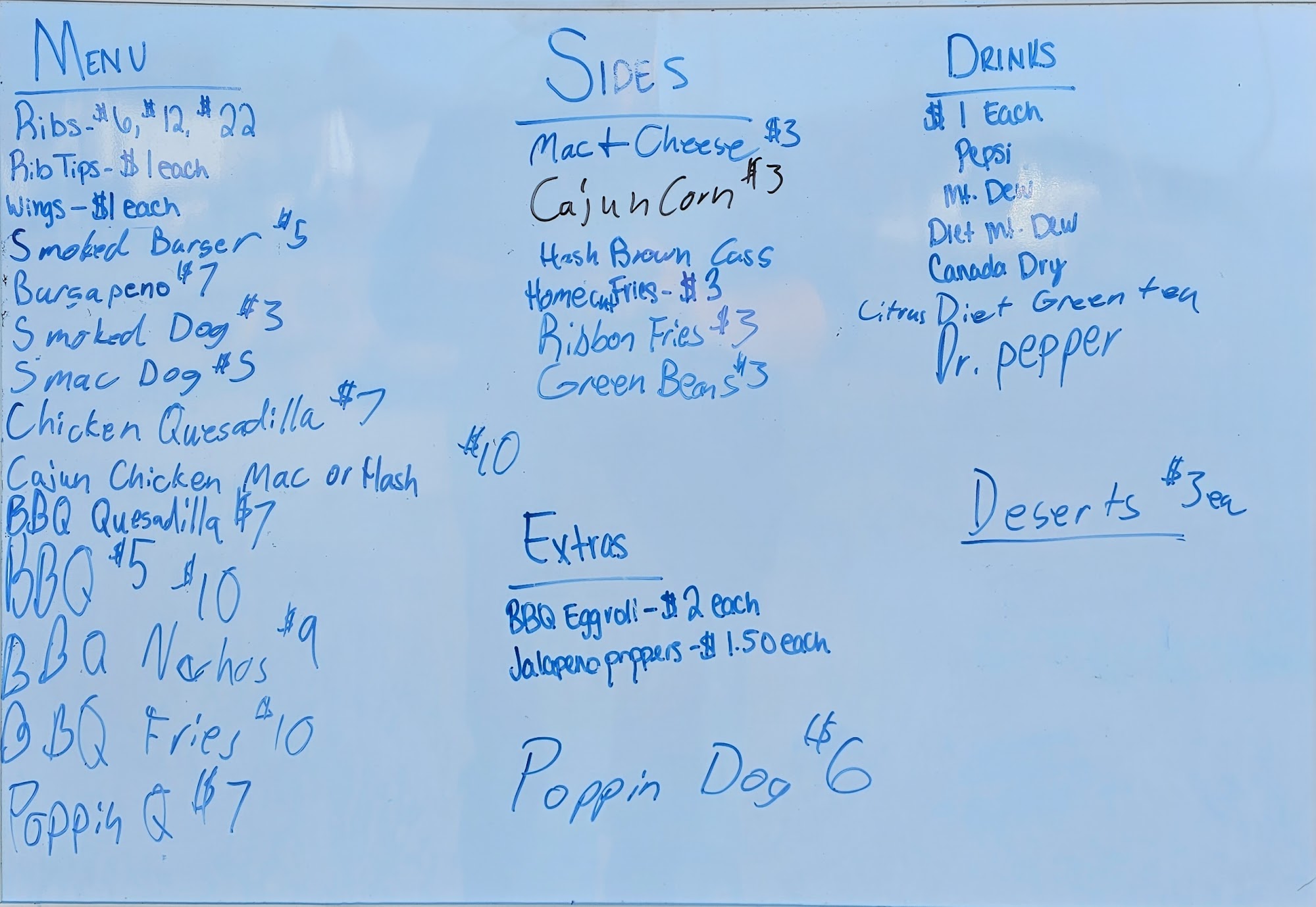 Moosie's Grub Shack Menu