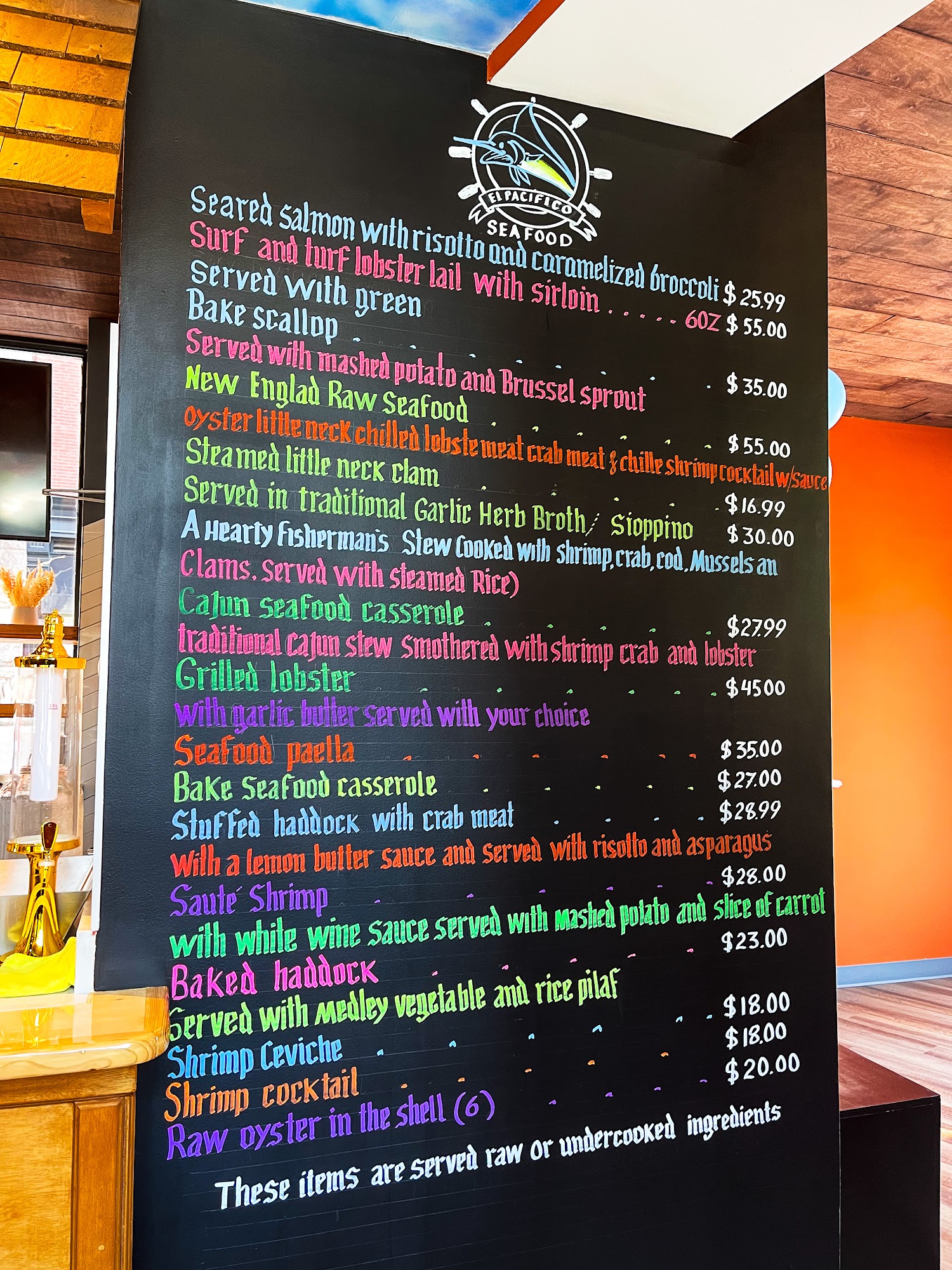 El Pacifico Menu