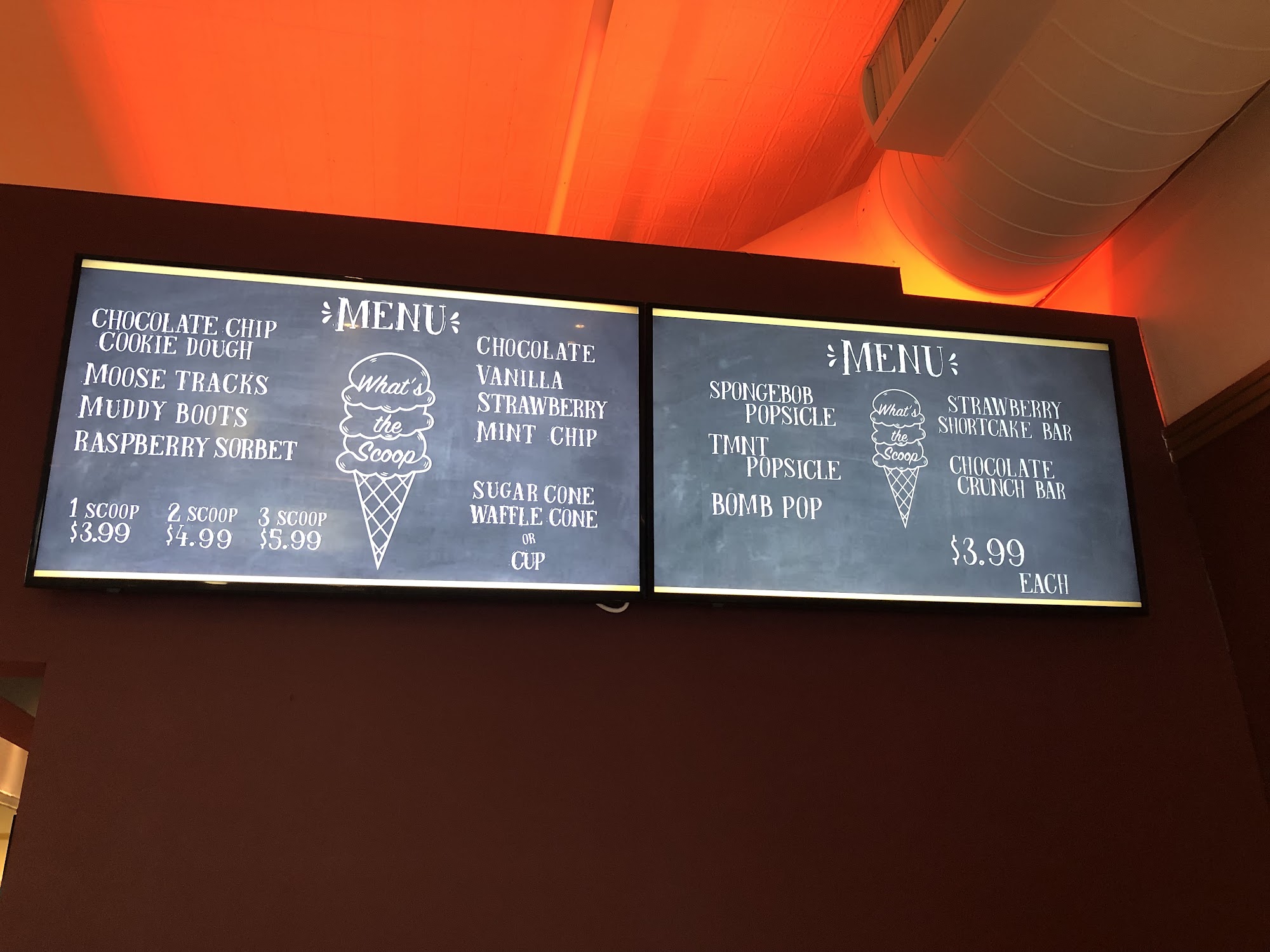 What's the Scoop Menu