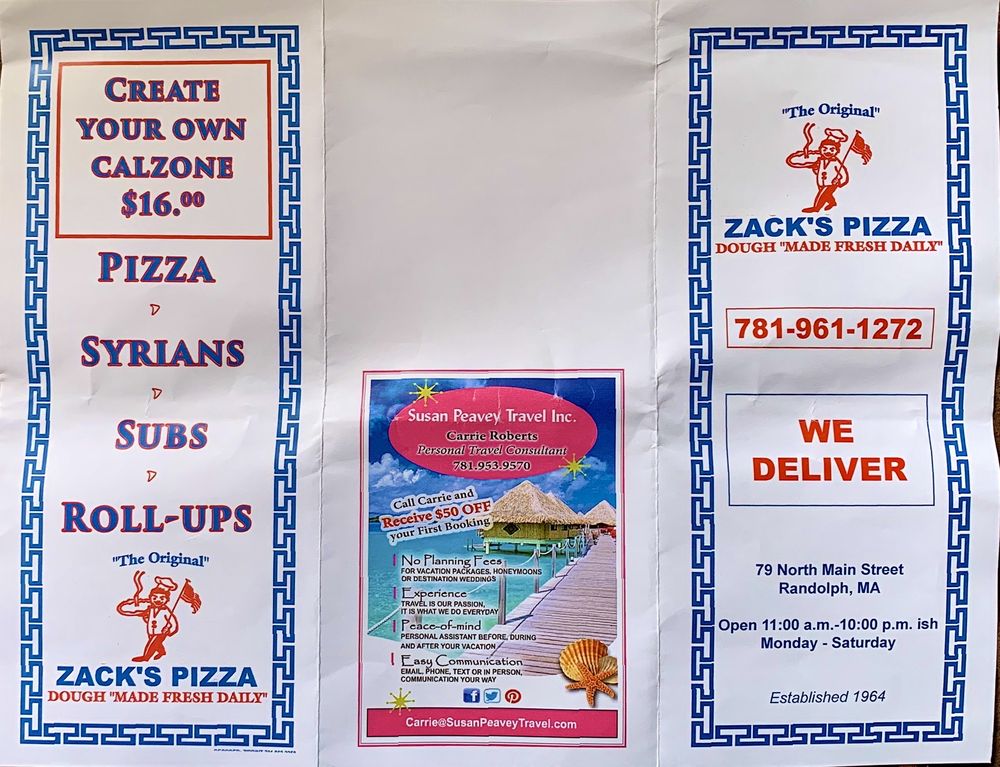 Zack's Pizza, Randolph Menu, Reviews (196), Photos (31) Restaurantji
