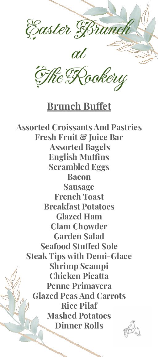 The Rookery Pub Menu