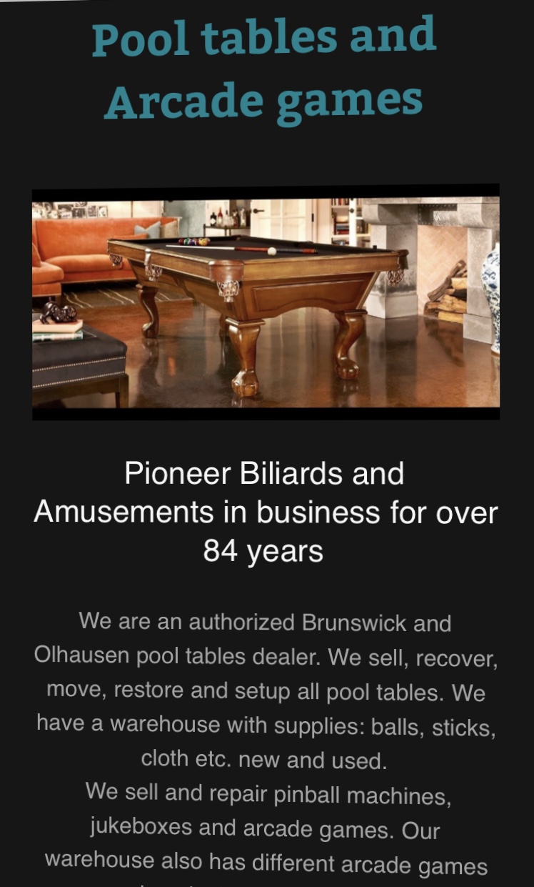 Pioneer Billards
