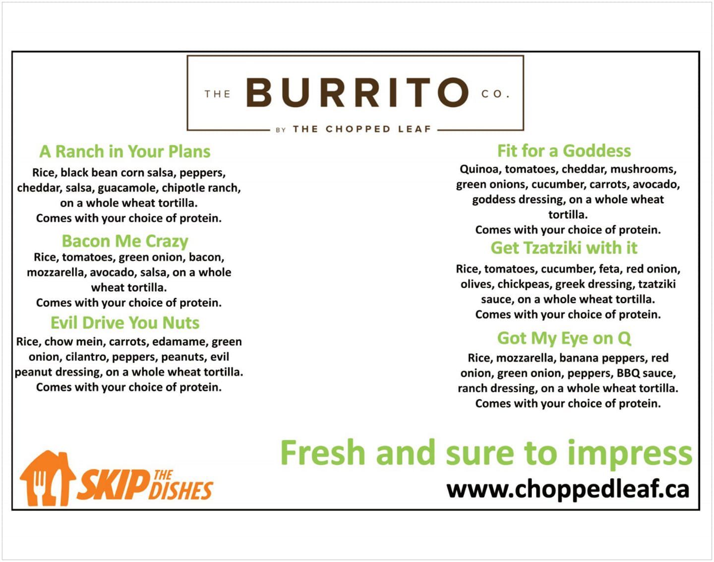 The Burrito Co. Menu