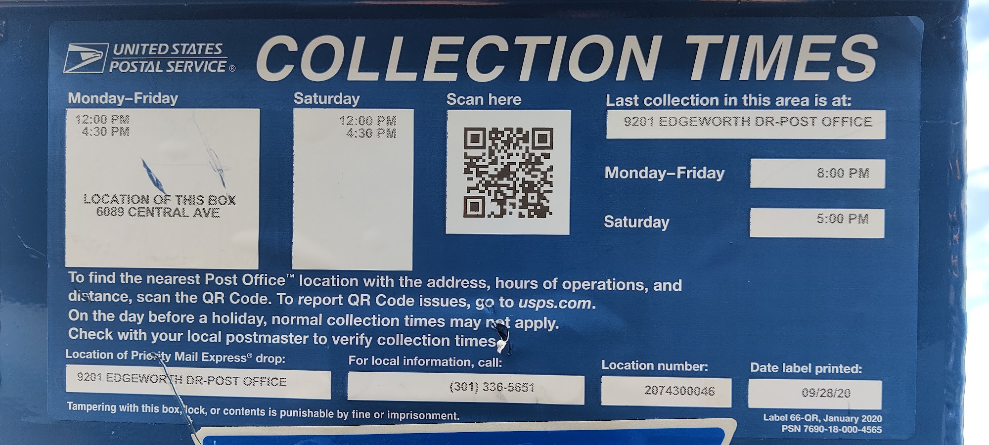USPS Collections Box