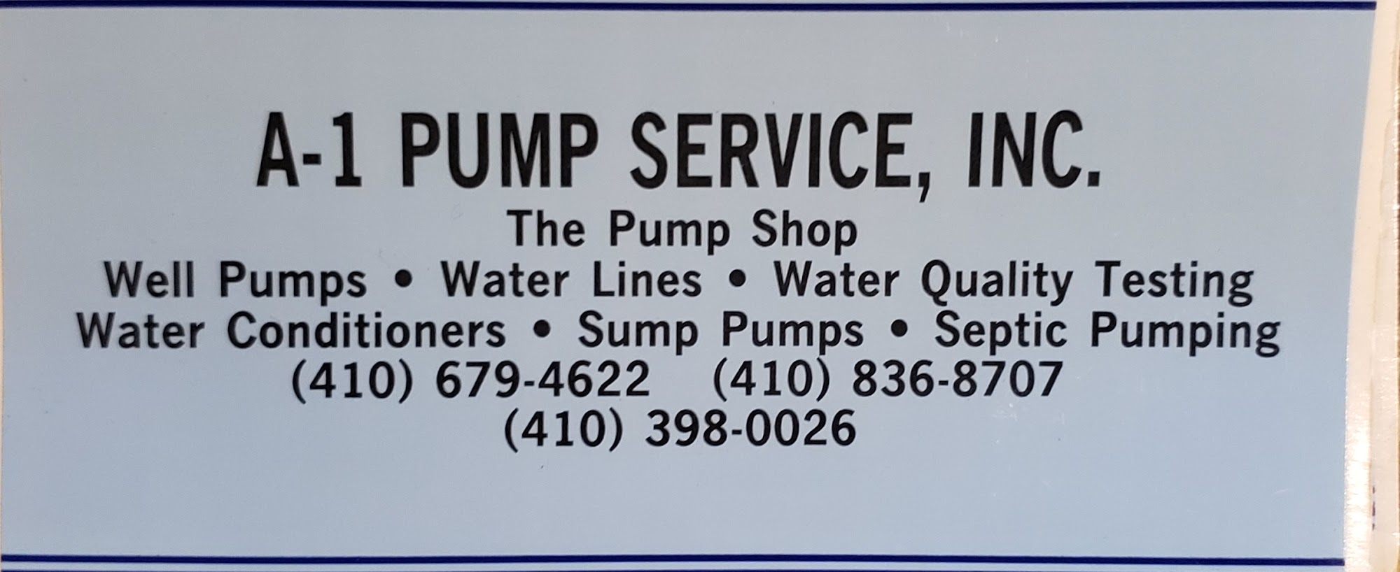 A-1 Pump Services Inc 3414 Hughes Rd, Darlington Maryland 21034