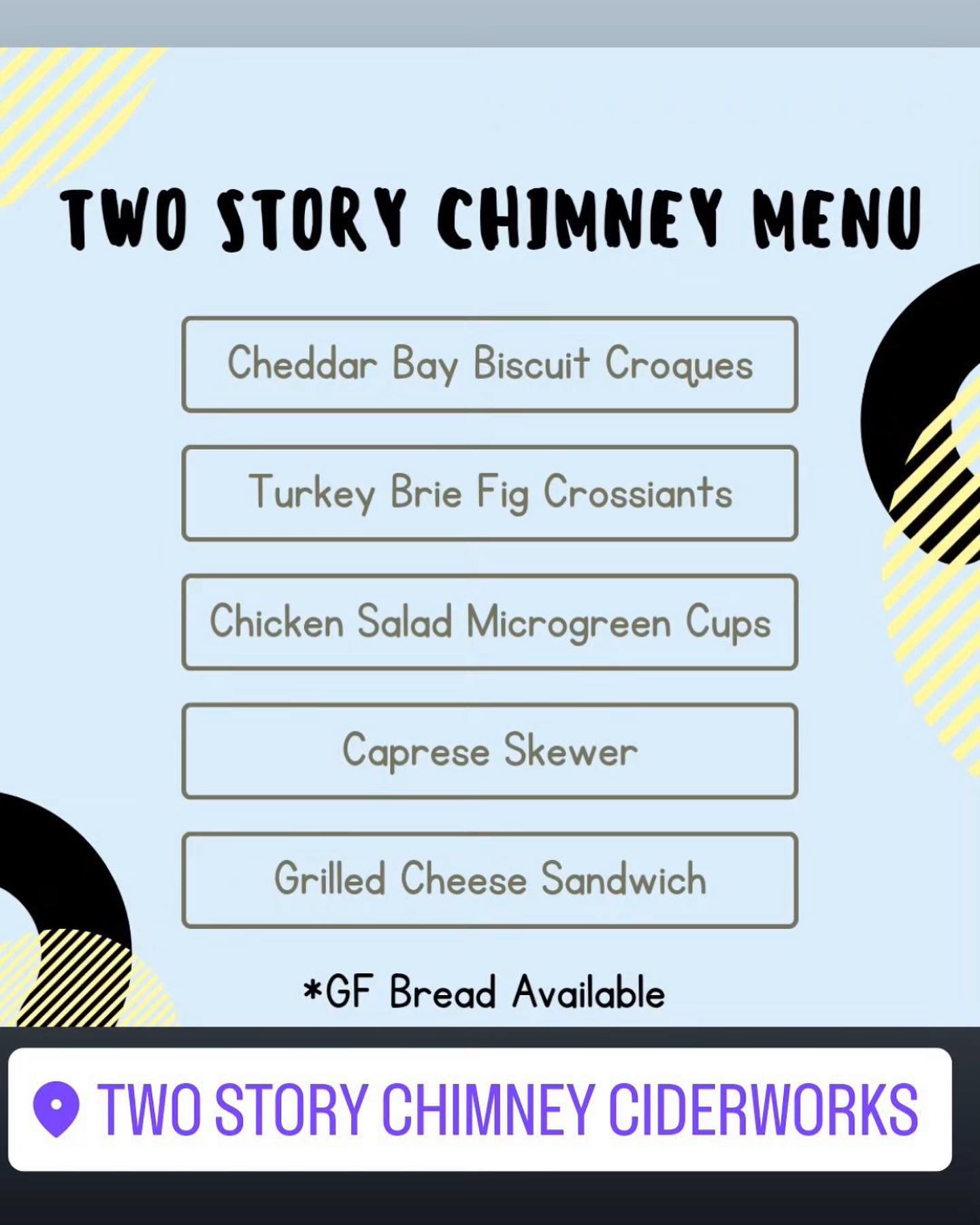 Two Story Chimney Ciderworks Menu