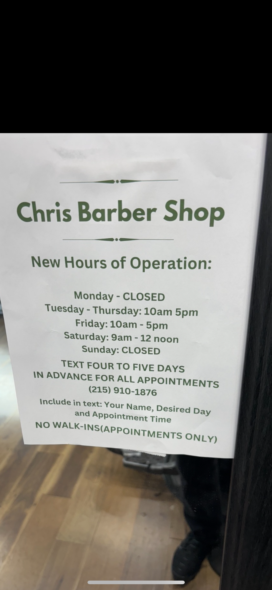 Chris Barber Shop 101 N Washington St, Havre De Grace Maryland 21078