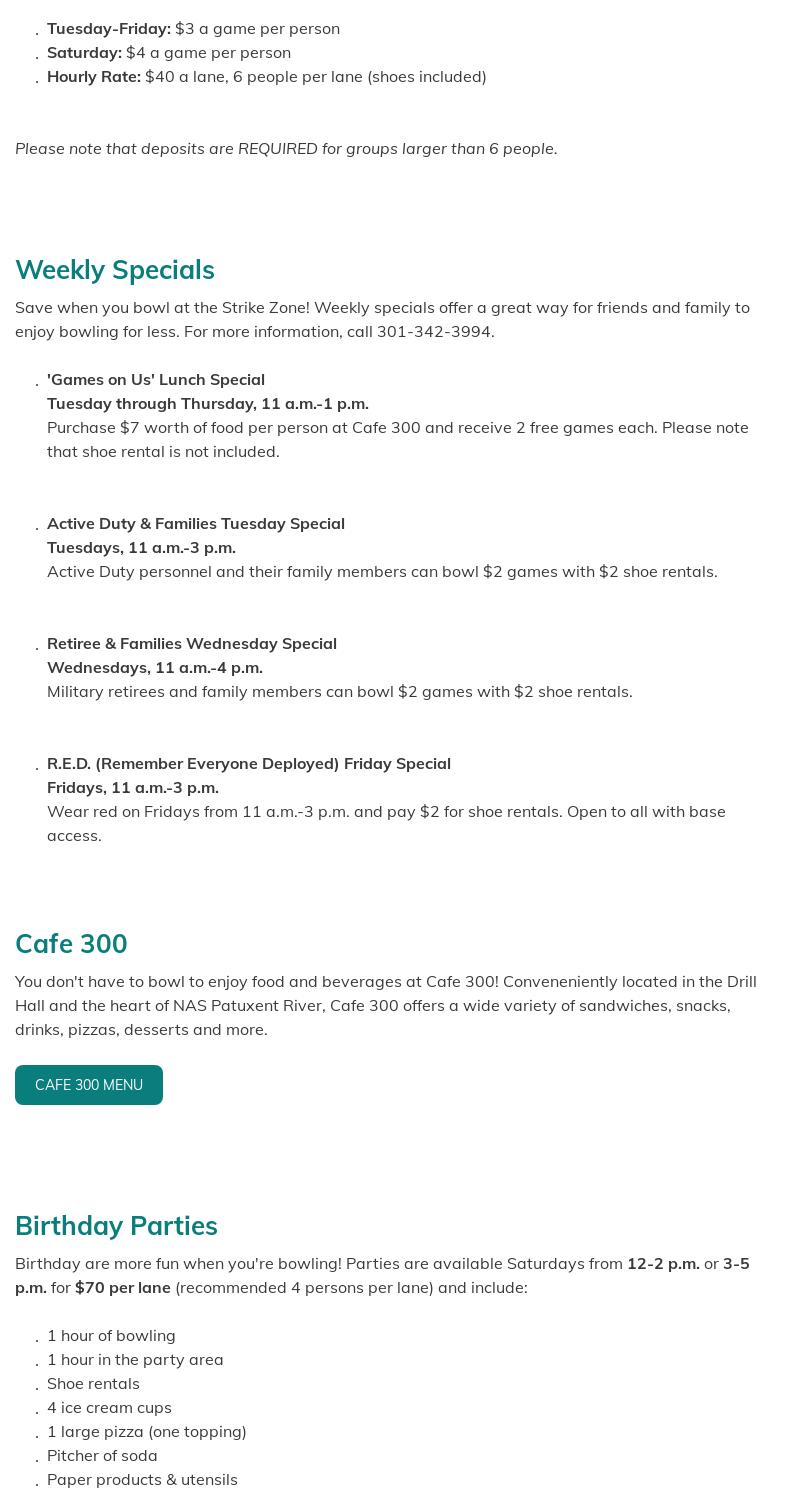 Flight Deck Lounge Menu