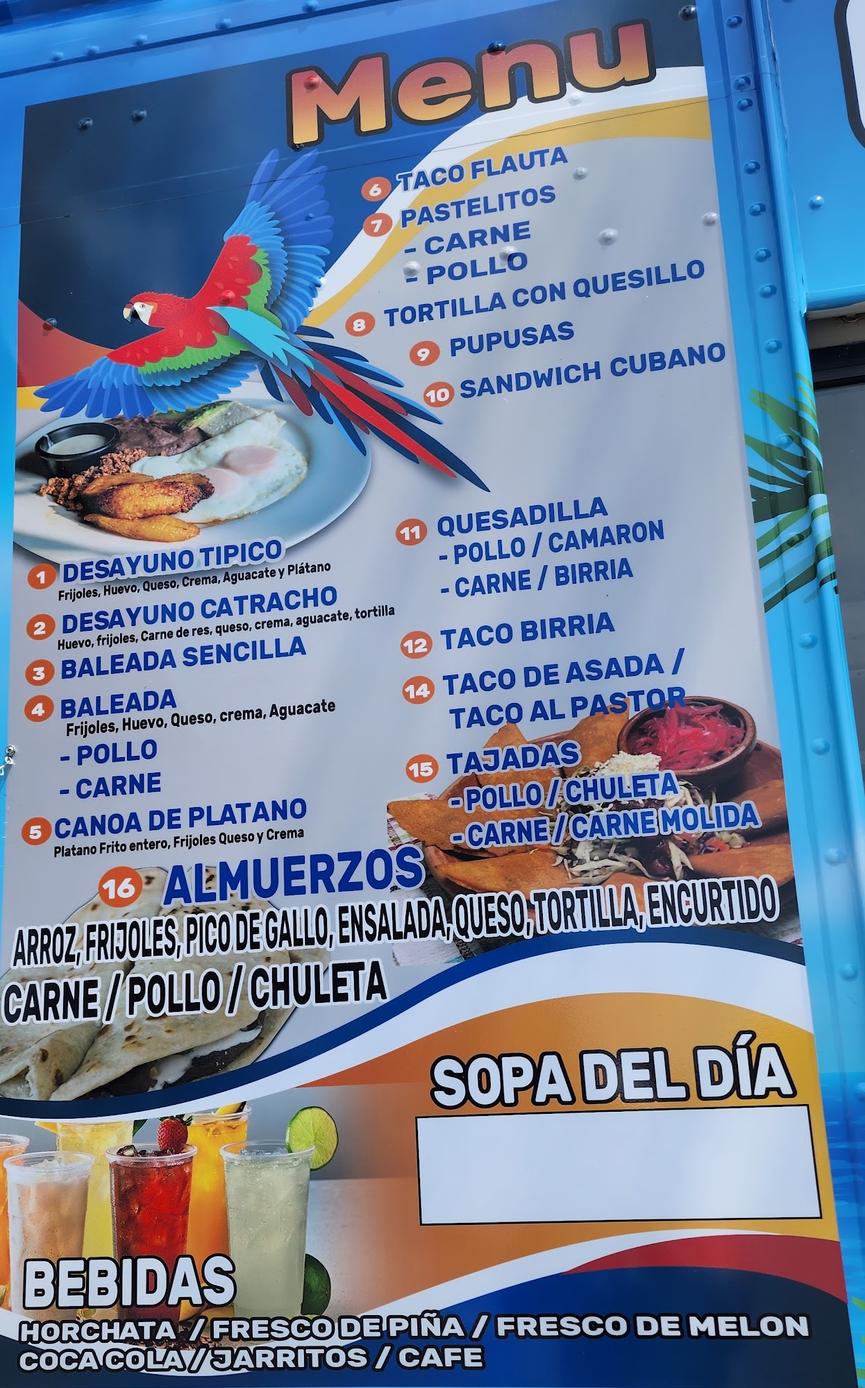Sabores Unidos Menu