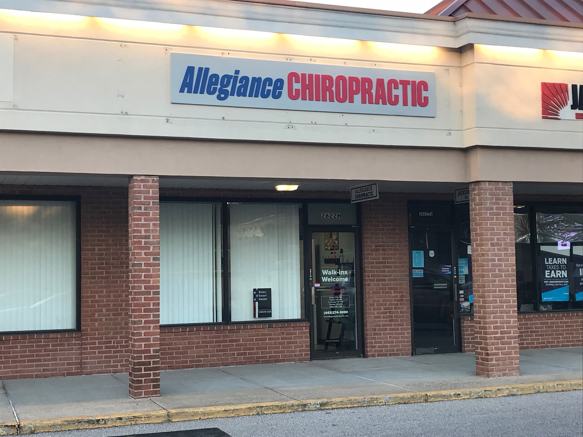 Allegiance Chiropractic 2622 Annapolis Rd suite h, Severn Maryland 21144