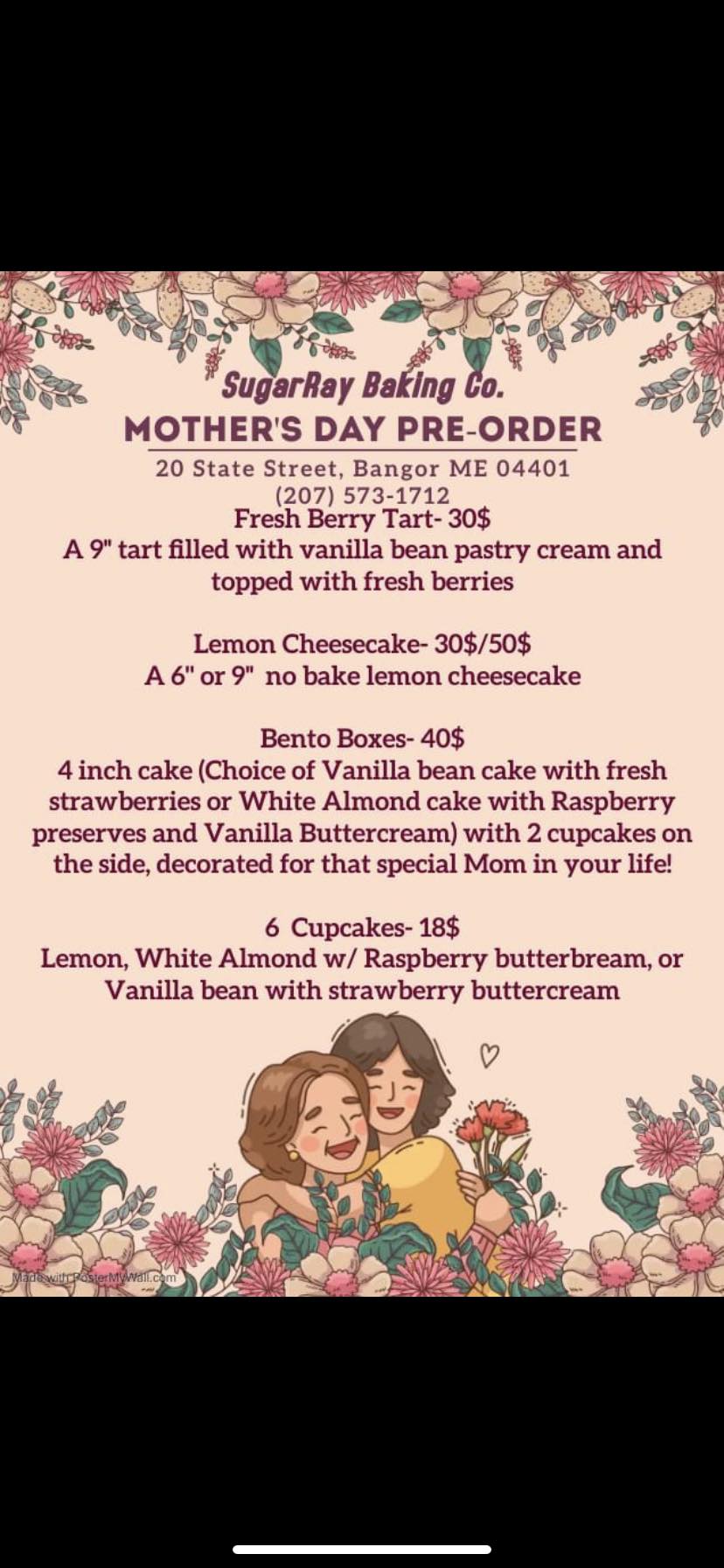 SugarRay Baking Co. Menu