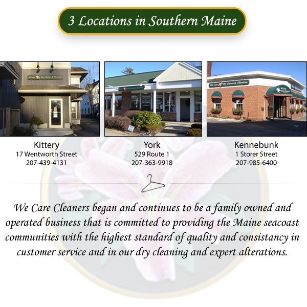 We Care Cleaners & Alterations 529 US-1 Ste 103, York Maine 03909