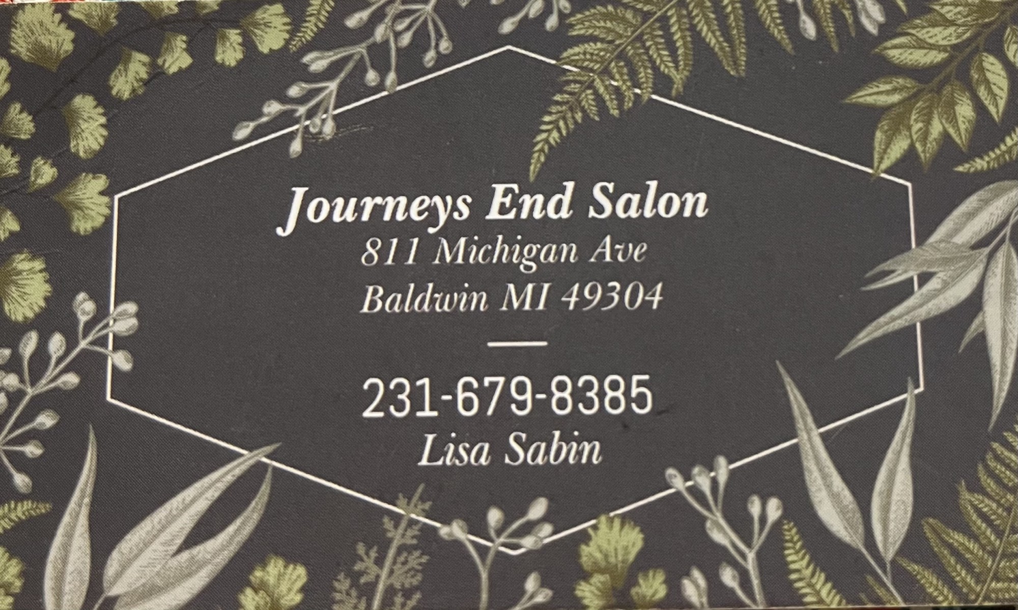 Journeys End Salon 811 Michigan Ave, Baldwin Michigan 49304