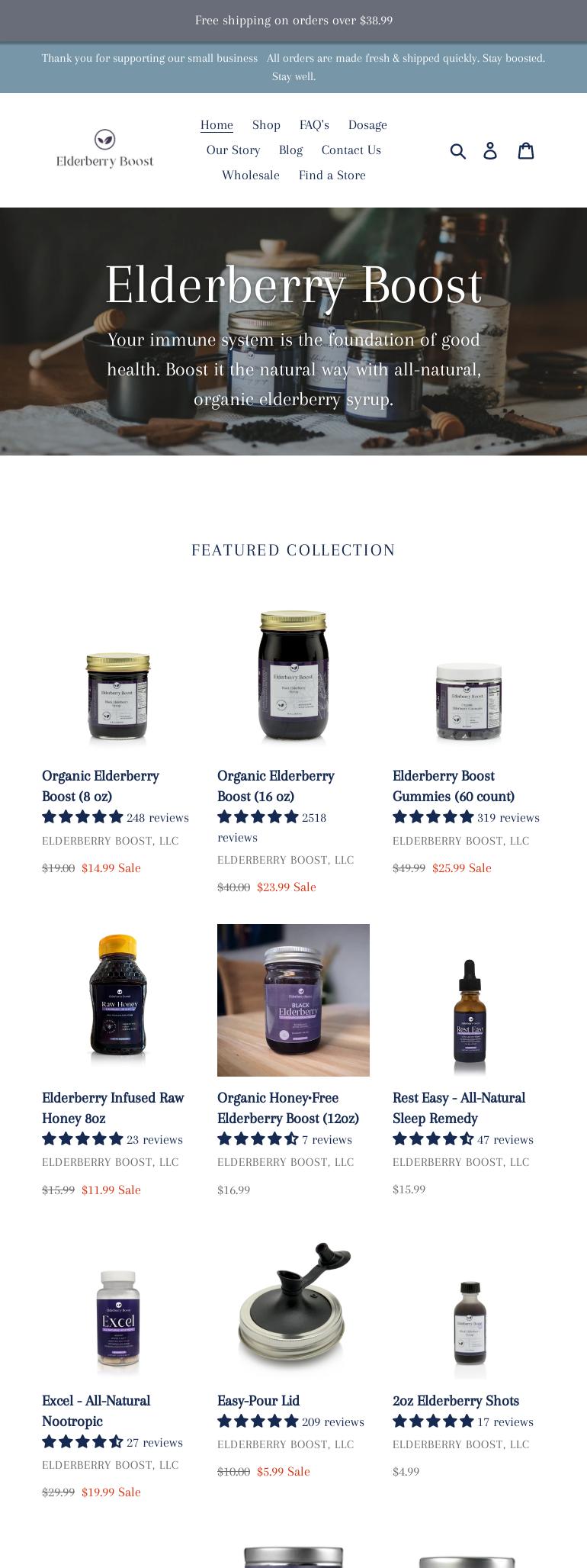 Elderberry Boost, LLC Menu