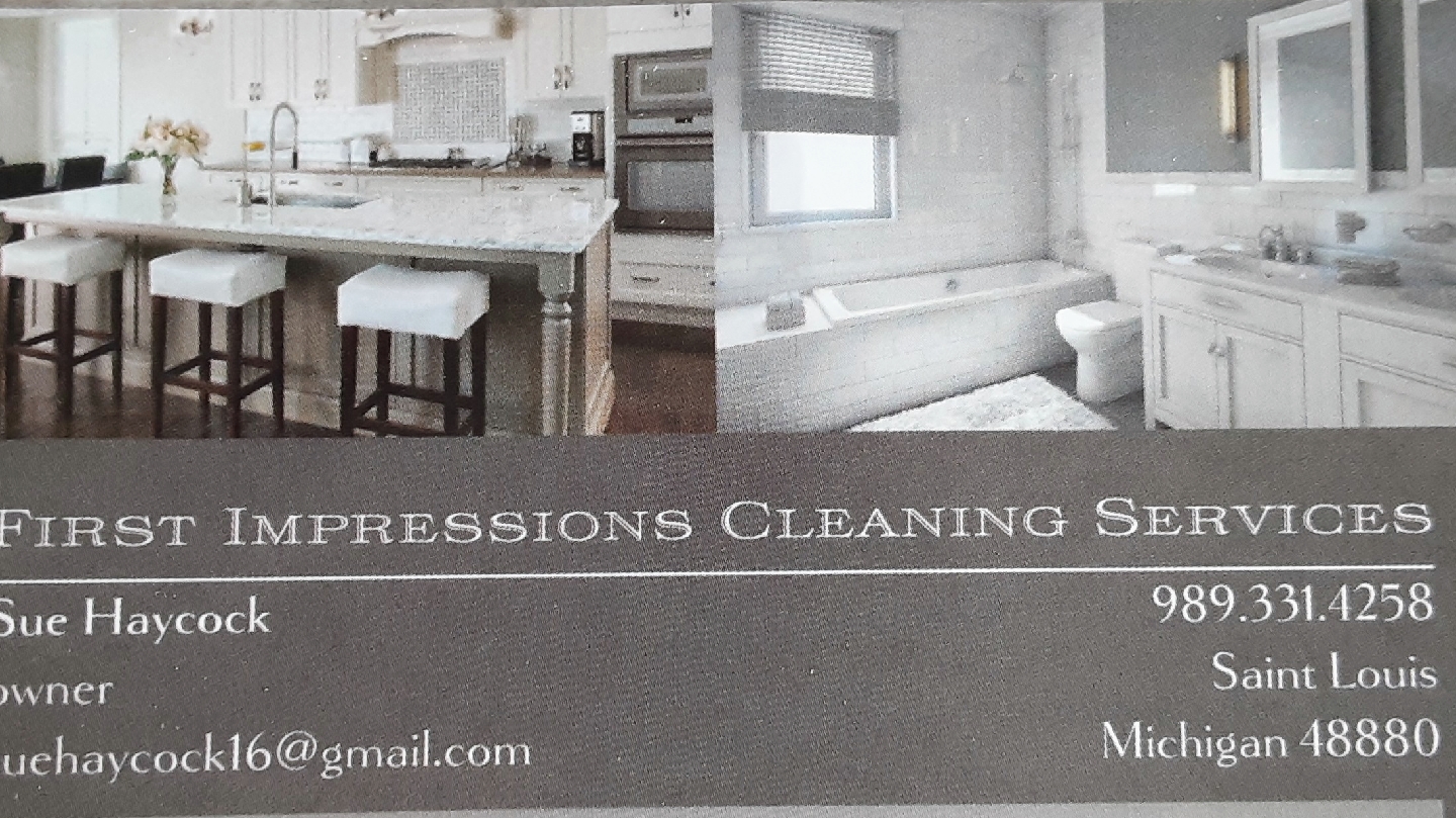 First Impressions Cleaning Services 1499 Pine Grove Rd, Crystal Michigan 48818