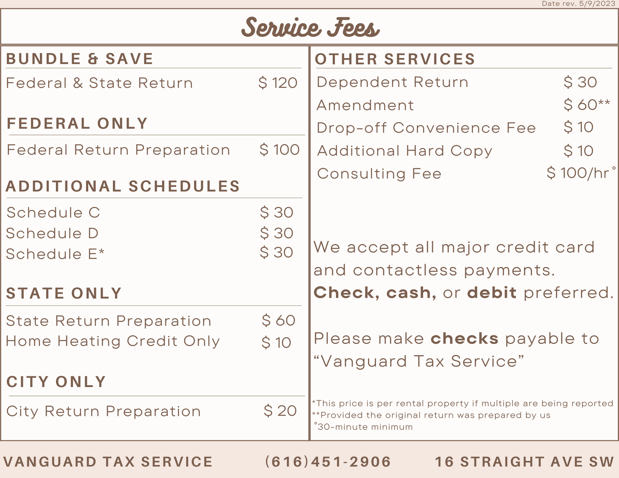 Vanguard Tax Service on Straight Avenue