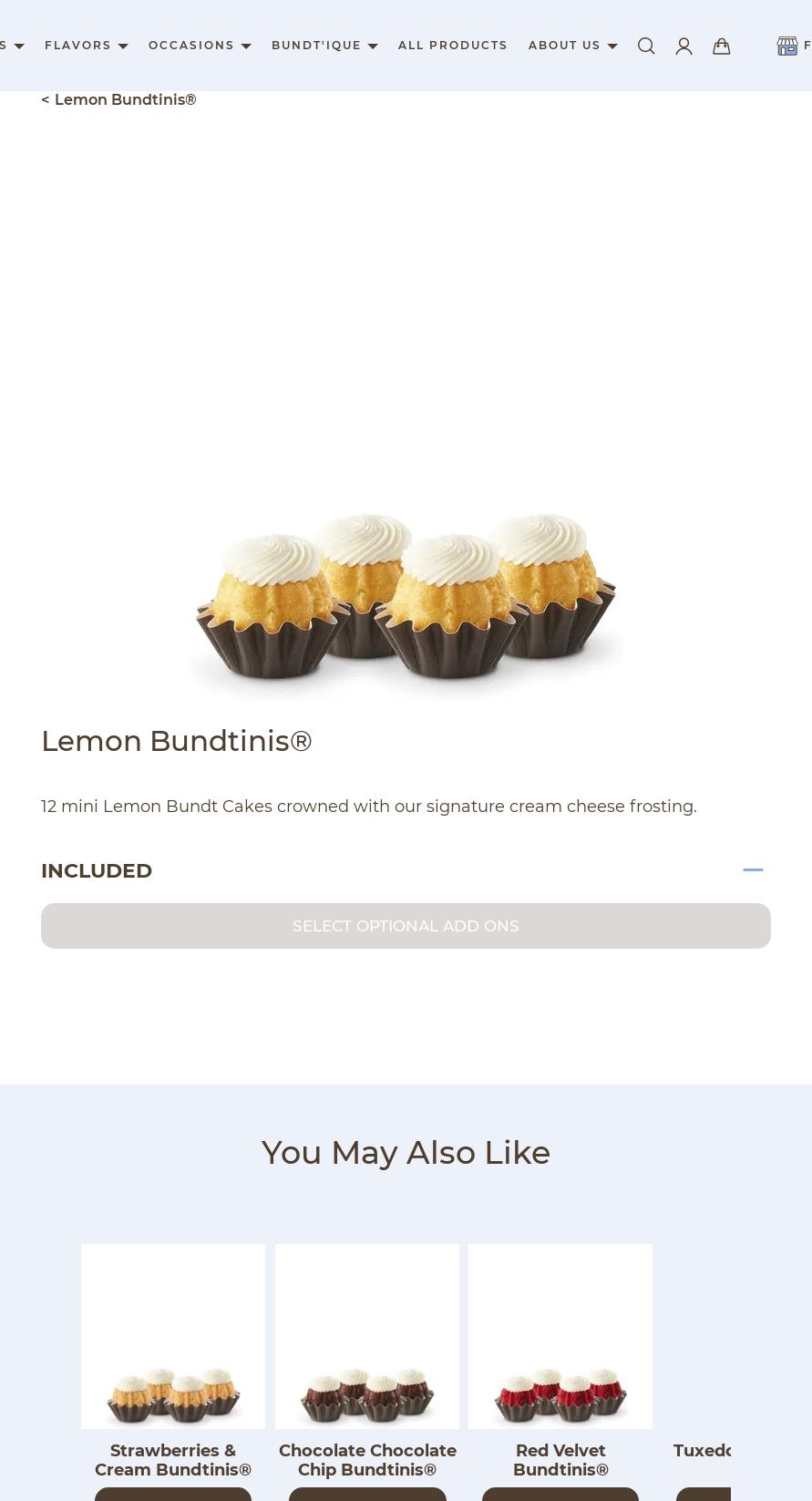 Nothing Bundt Cakes Menu