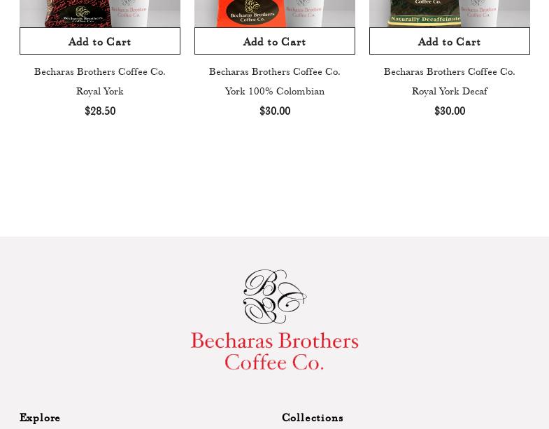 Becharas Brothers Coffee Co. Menu