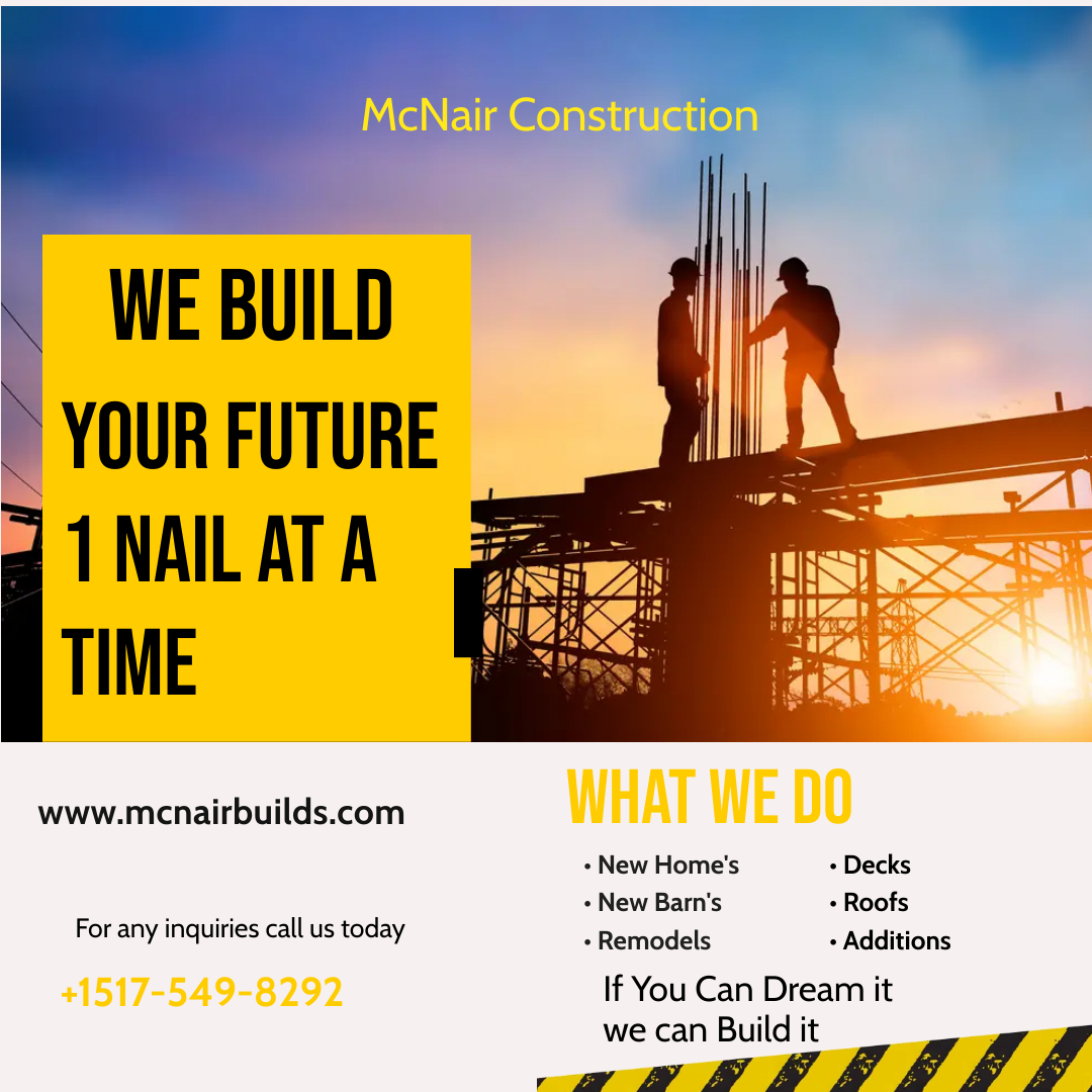 Mc Nair Construction 10999 Pope Rd, Jonesville Michigan 49250