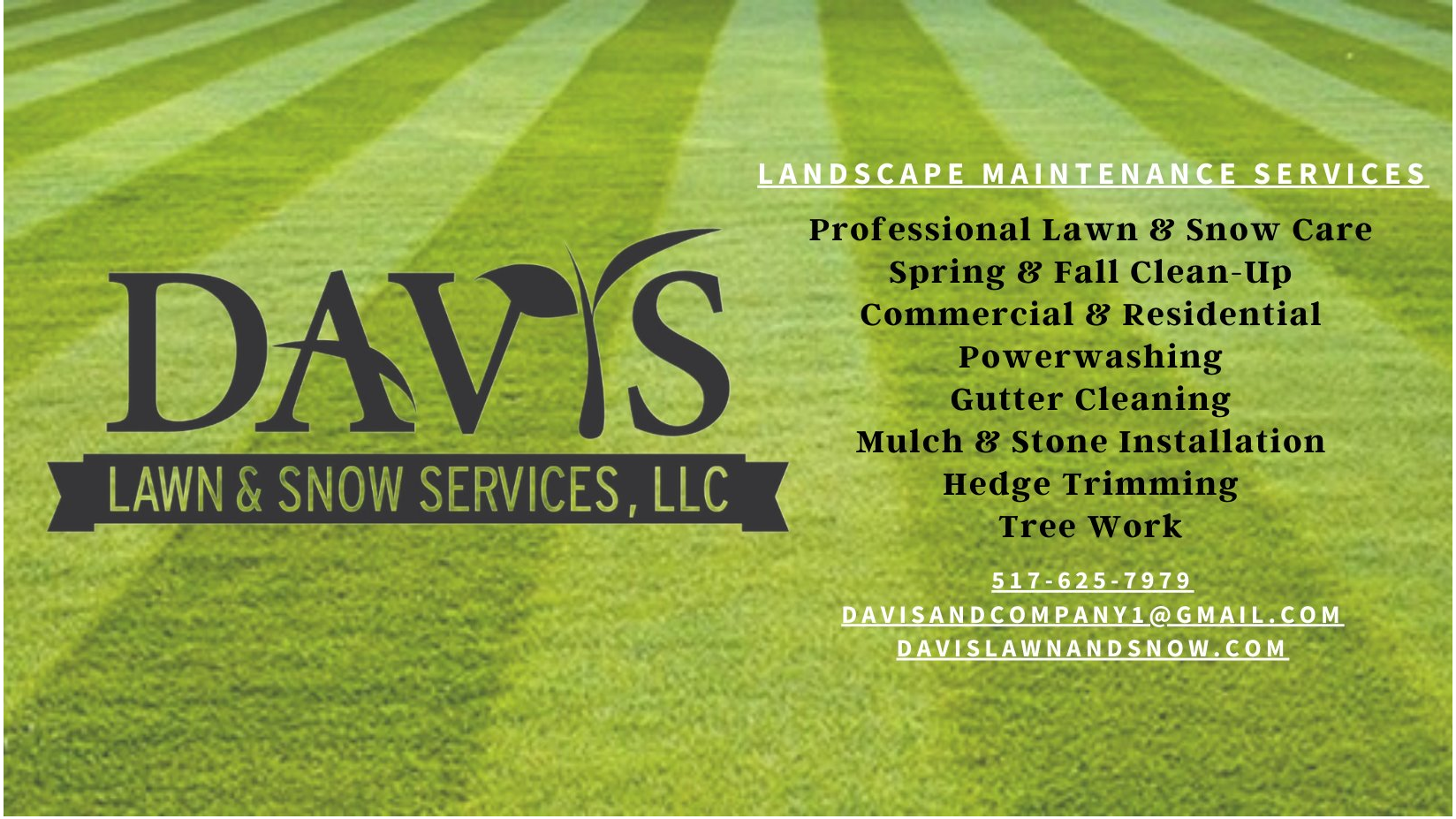 Davis Lawn & Snow Services 489 W Beard Rd, Perry Michigan 48872