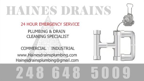 Haines Drains Plumbing And Drain Cleaning