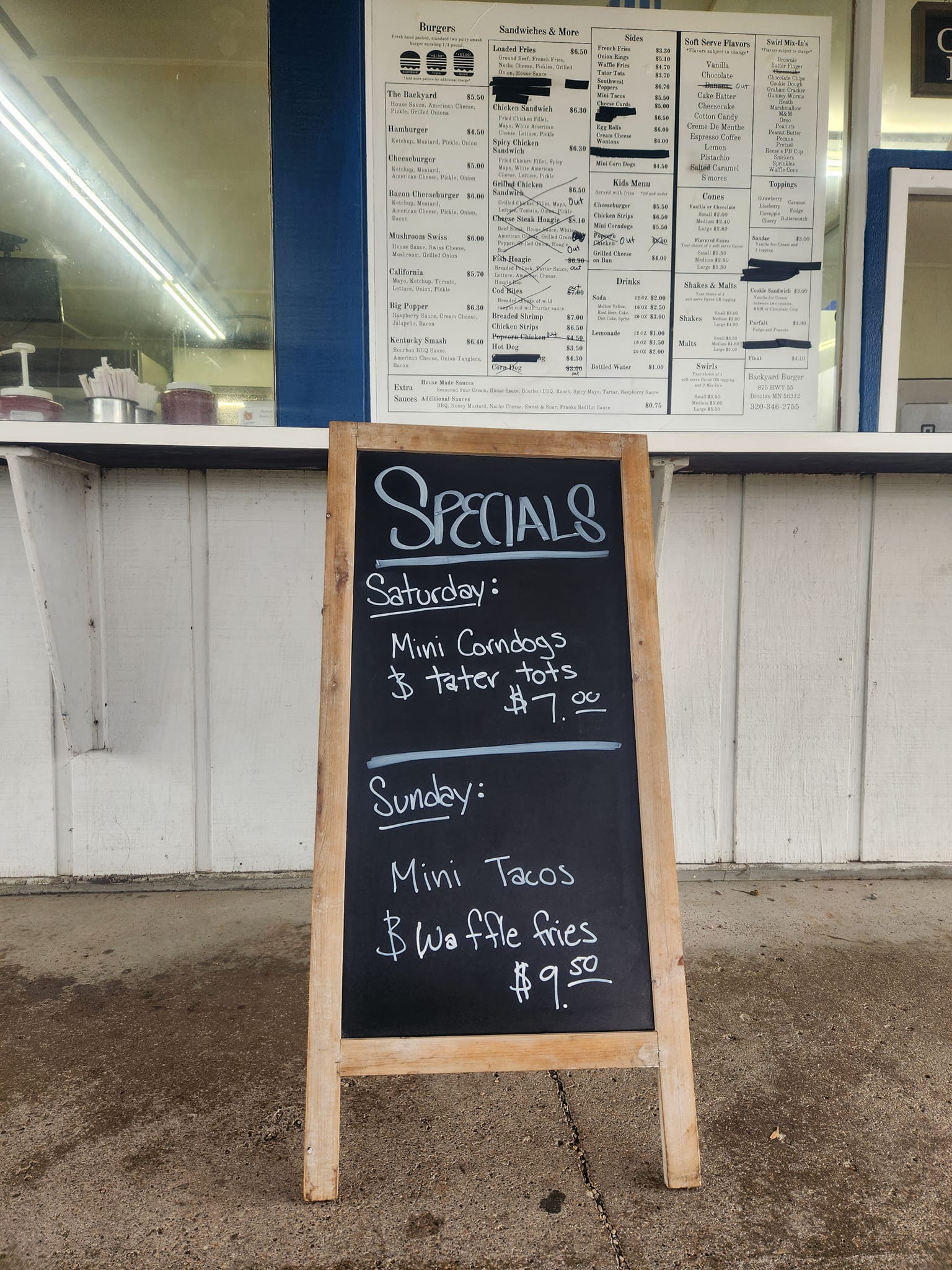 Backyard Burger Menu