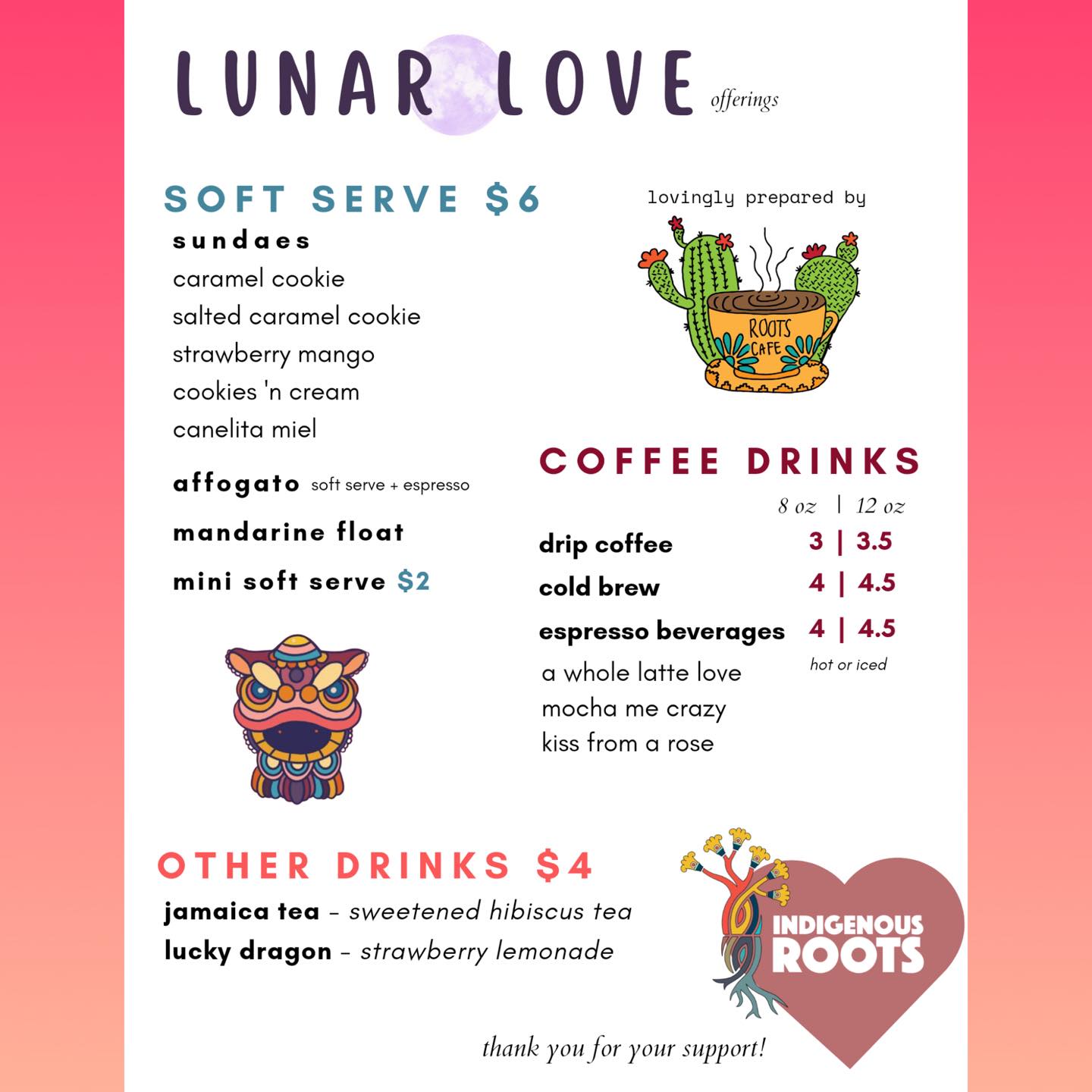 Roots Cafe Menu