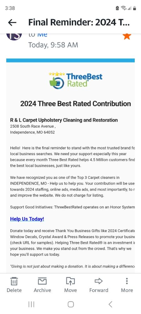R & W Carpet Cleaning& Water Extraction
