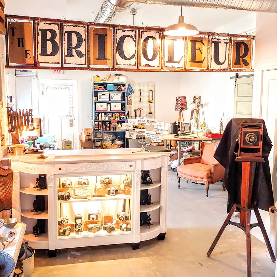 The Bricoleur - Art, Antiques and Repurposed Goods plus Antique lamp repair