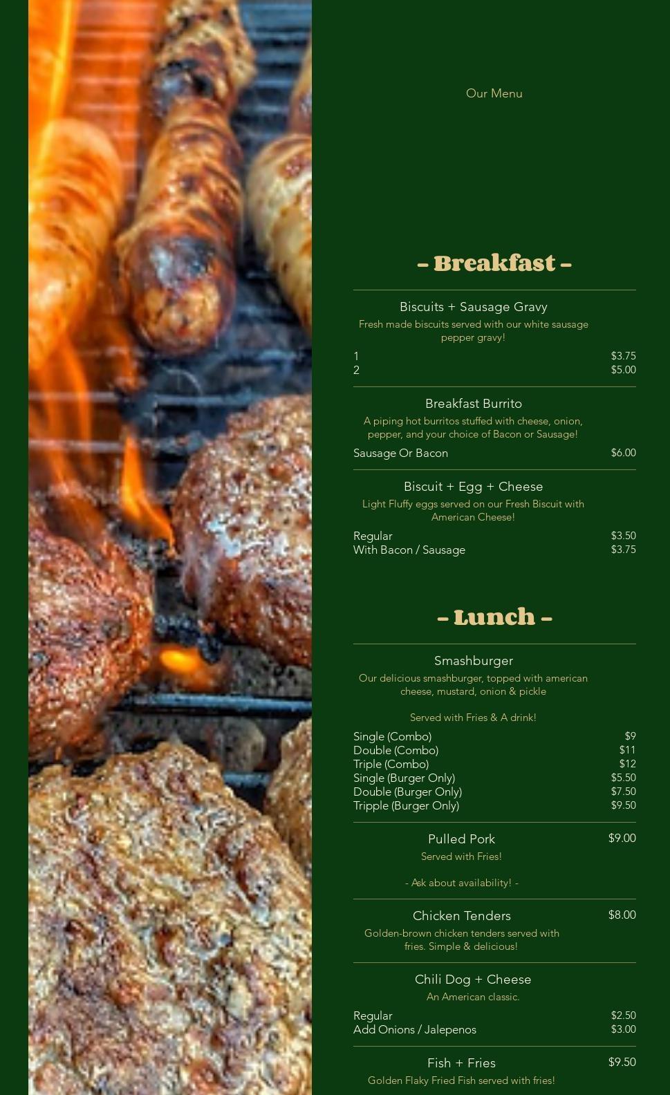 South Fork Lunch Box Menu