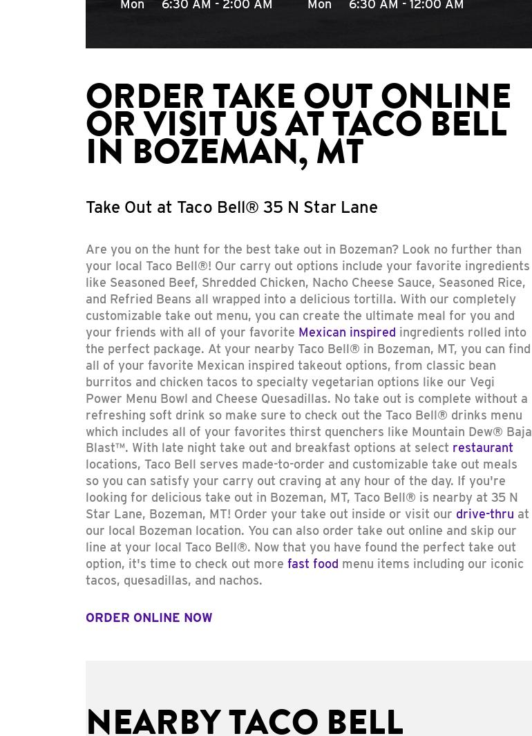Taco Bell Menu